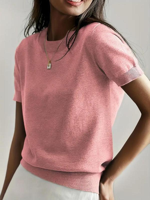CIELA™ – Haut Pull Ras du Cou à Manches Courtes Léger
