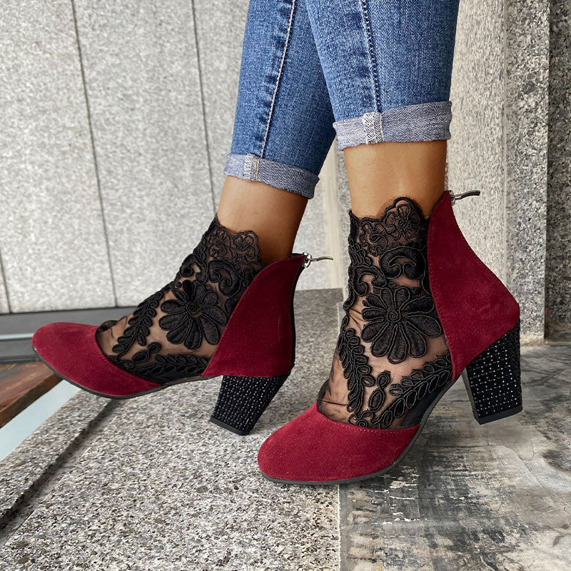 JOLIE™ - Bottes à Talons en Dentelle Chic