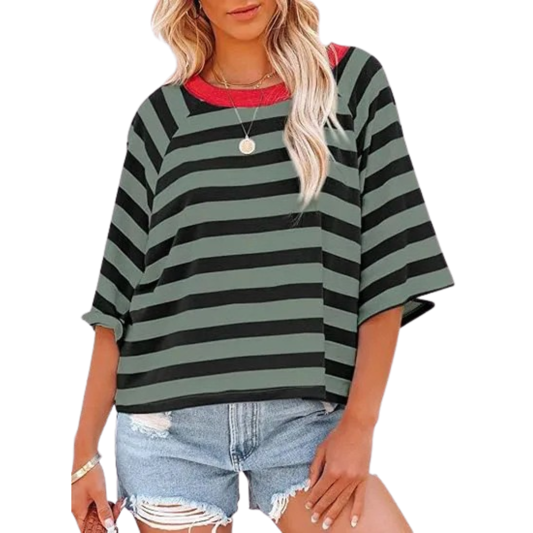 MAOSIE™ – Haut d'été à col rond ample et tendance