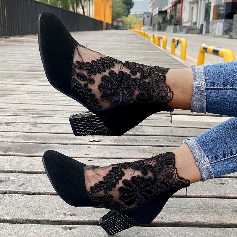 JOLIE™ - Bottes à Talons en Dentelle Chic