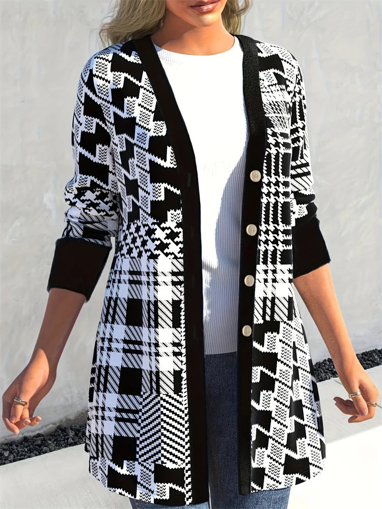 LEONA™ | Cardigan Géométrique Élégant