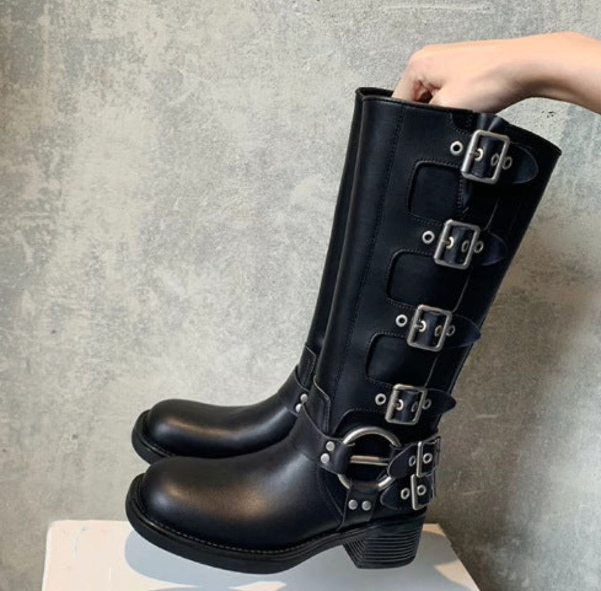 POTENCIANA™ – Bottes de moto à chevilles classiques avec boucle