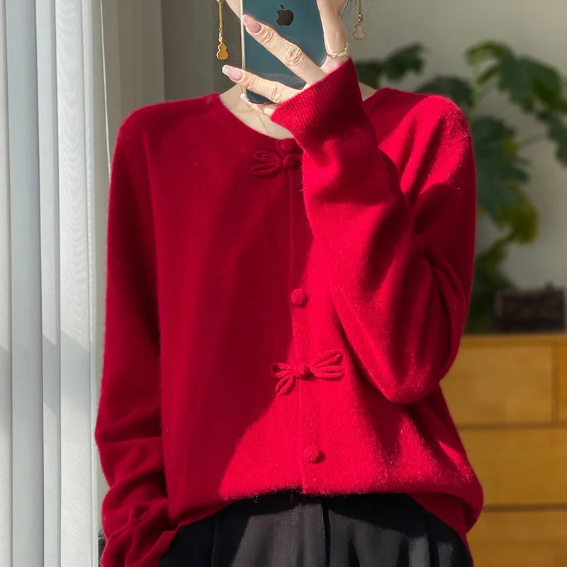 BELLA™ - Cardigan Chic avec Nœud