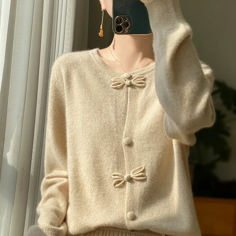BELLA™ - Cardigan Chic avec Nœud