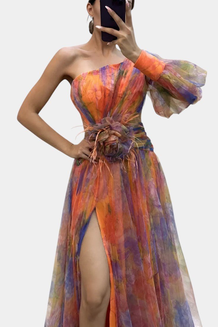Amelie | Robe Maxi Asymétrique à Une Épaule