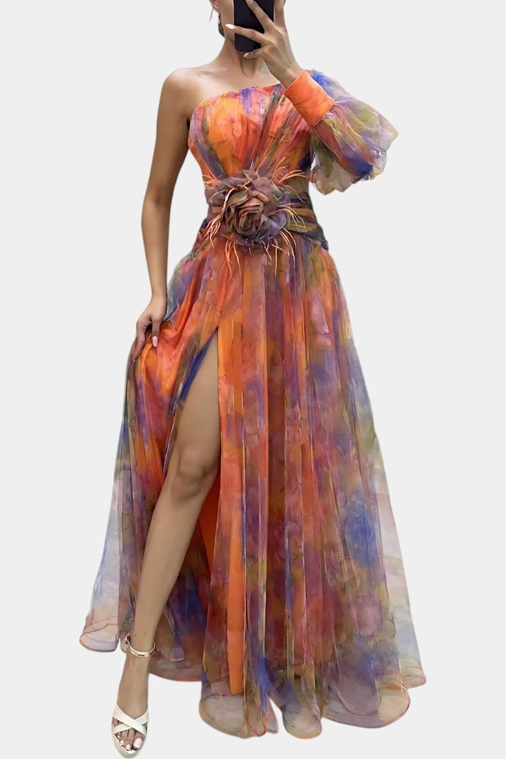Amelie | Robe Maxi Asymétrique à Une Épaule
