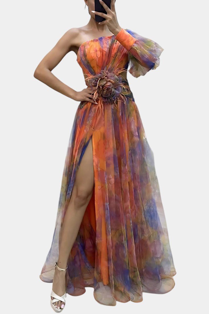Amelie | Robe Maxi Asymétrique à Une Épaule