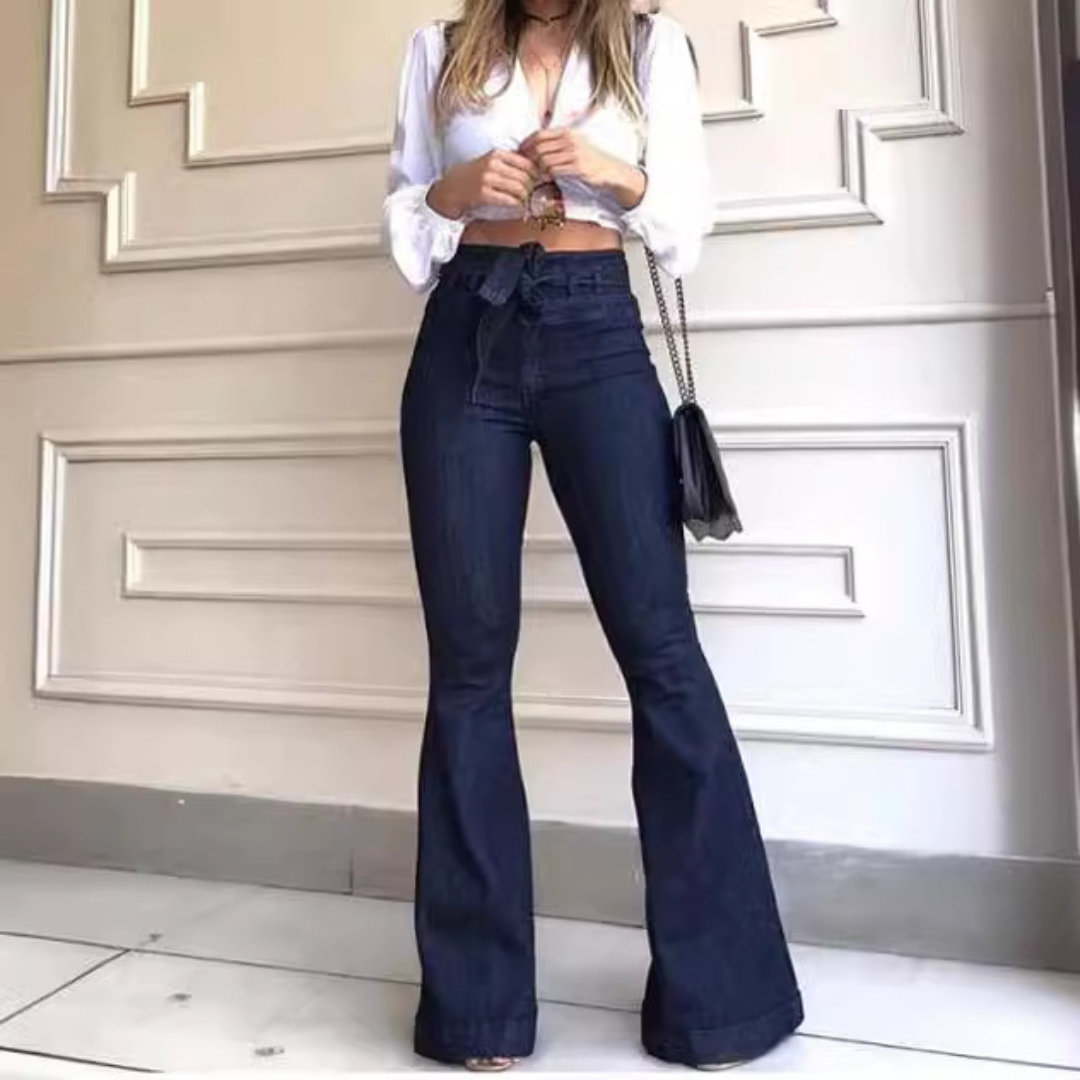 KYRA™ – Pantalon Évasé à Lacets Vintage