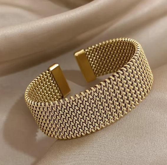 Bracelet Classique Ouvert Tressé Vintage