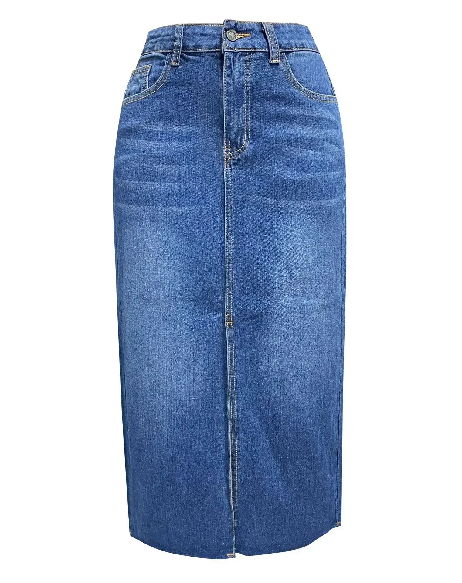 DENISE™ – Jupe en Jean Taille Haute Classique