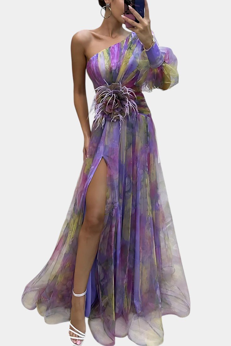 Amelie | Robe Maxi Asymétrique à Une Épaule