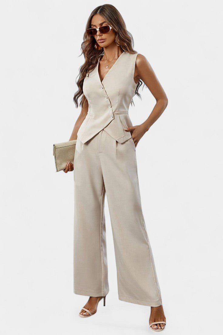 Heskia | Ensemble Gilet Sans Manches & Pantalons Amples